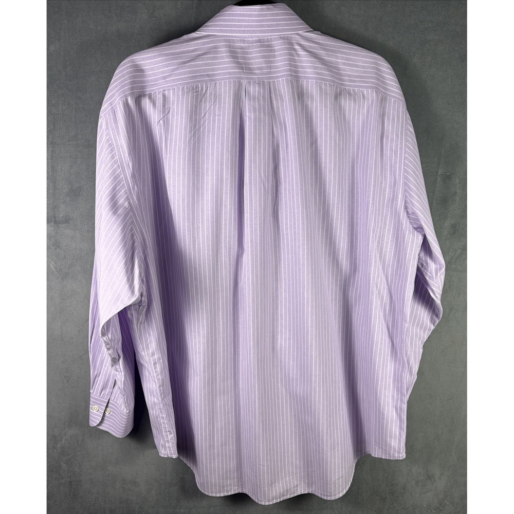 Lauren Ralph Lauren Size 17 1/2 (32/33) Men's Classic‎ Fit Shirt Purple Striped - Picture 2 of 5